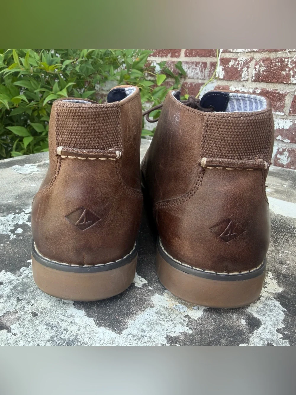 Sperry Newman Chukka Brown Leather Water Resistant Ankle Boots Mens Sz 8M NEW